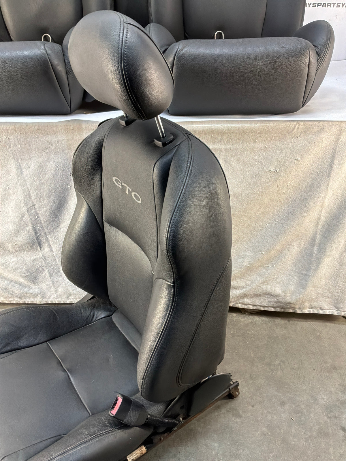 2006 Pontiac GTO Seats Front and Rears Black Leather OEM