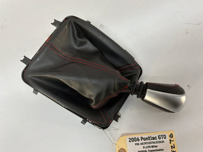 2006 Pontiac GTO Manual Shifter Knob w/ Boot Black Leather OEM