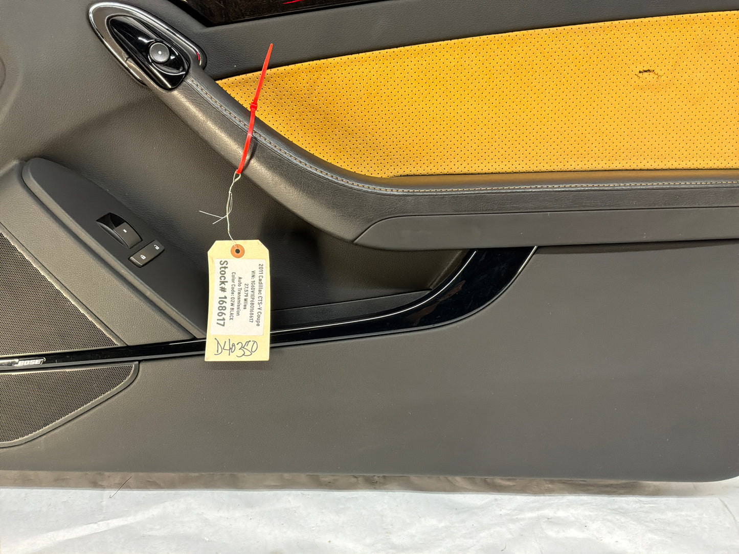 2011 Cadillac CTS-V Coupe RH Passenger Interior Door Panel Saffron OEM
