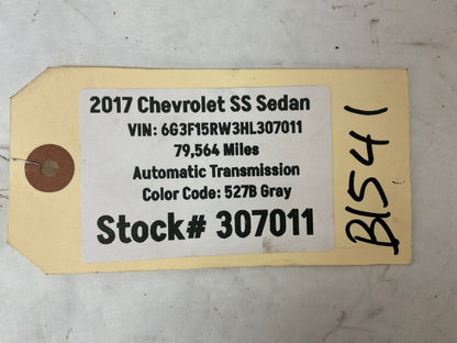 2017 Chevy SS Sedan RH Passenger Rear Door Rubber Weather Strip OEM