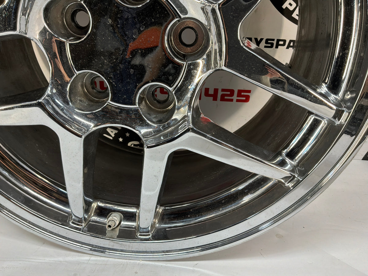 2002 Chevy C5 Corvette Z06 Replica Triple Chrome Rear Wheel Rim 18x9.5