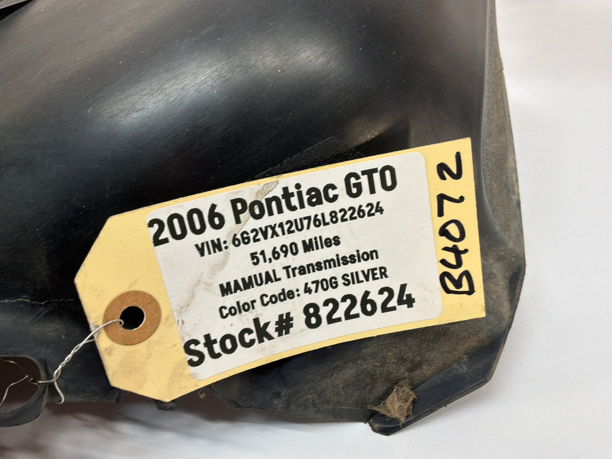 2006 Pontiac GTO RH Passenger Rear Wheel Fender Liner OEM