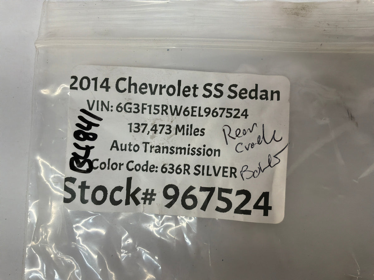 2014 Chevy SS Sedan Rear Suspension Cradle Sub Frame Bolts Hardware OEM