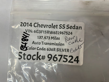 2014 Chevy SS Sedan Rear Suspension Cradle Sub Frame Bolts Hardware OEM
