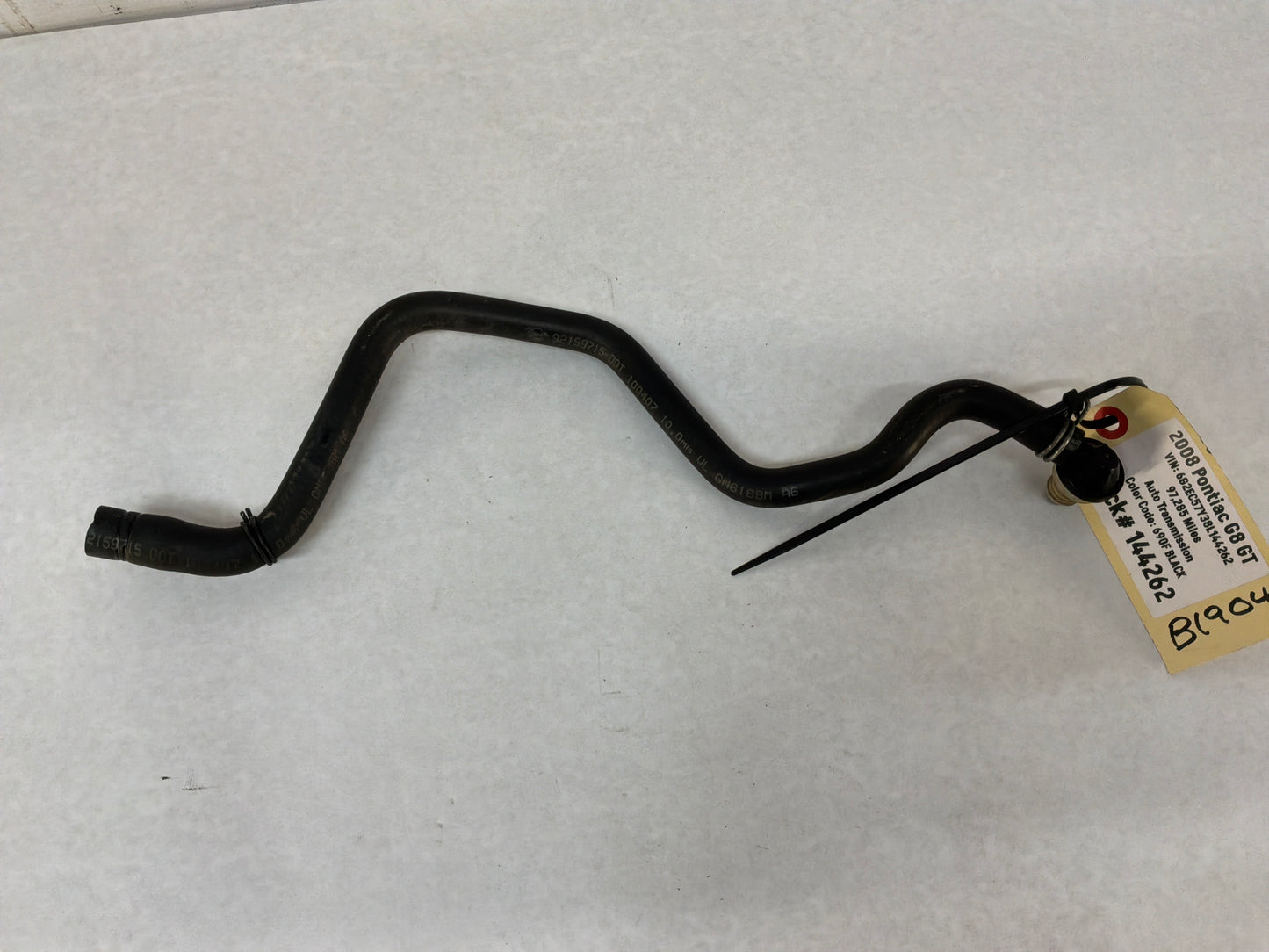 2009 Pontiac G8 GT Brake Booster Vacuum Hose Line Tube OEM