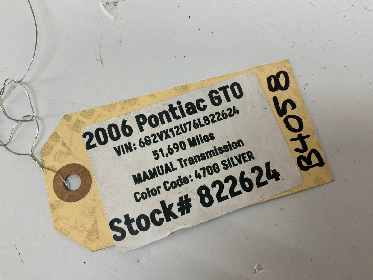 2006 Pontiac GTO Trunk Deck Lid Filler Insert Applique Panel Silver  OEM