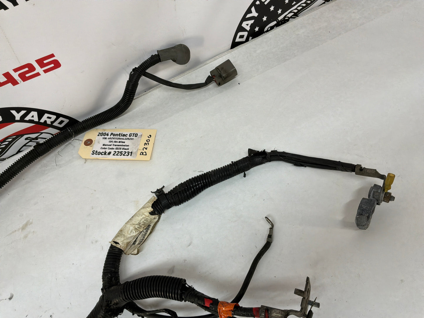 2004 Pontiac GTO Starter Alternator Positive Negative Battery Cable Wire Wiring Harness OEM