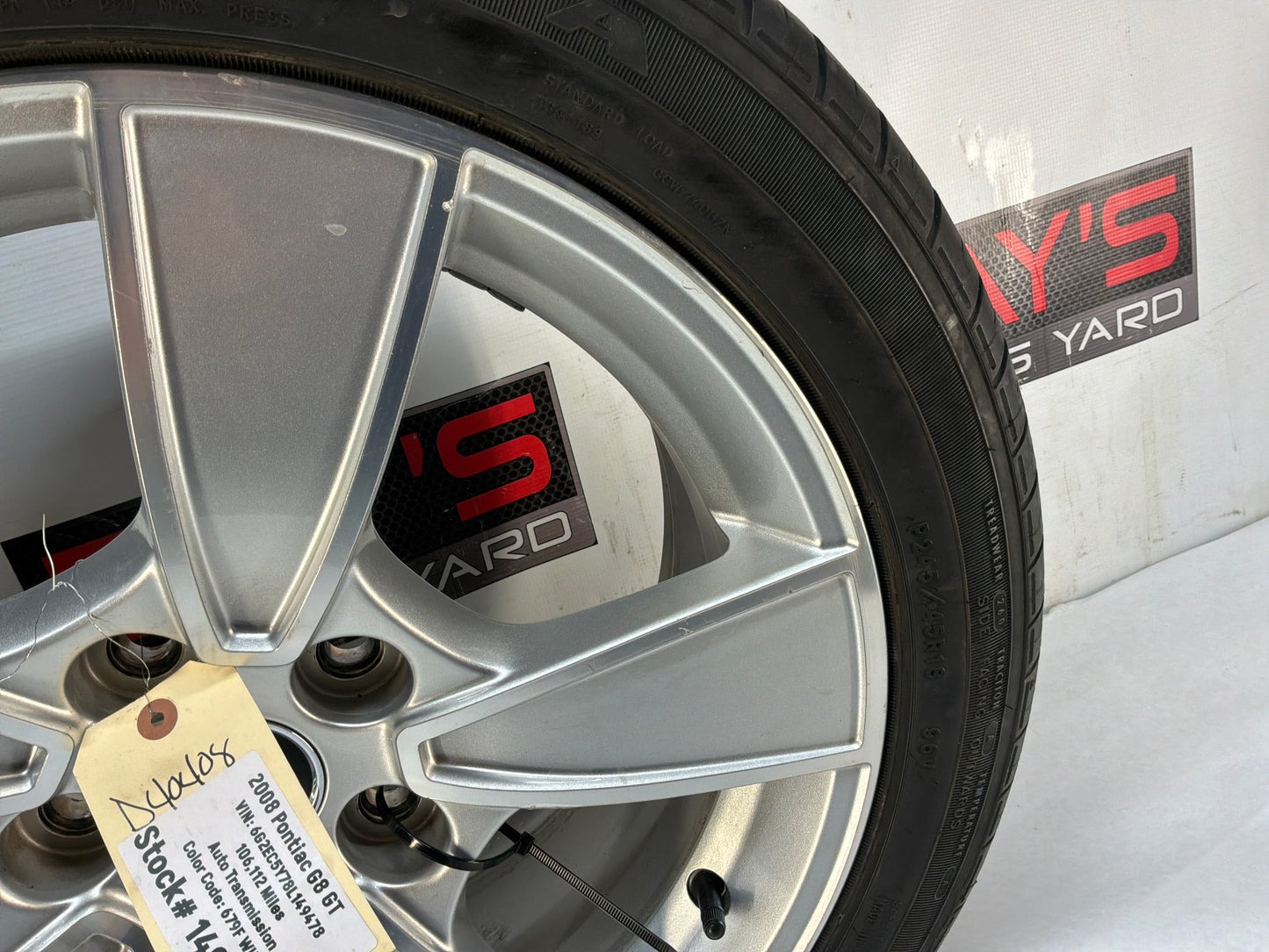 2008 Pontiac G8 GT Goodyear Eagle Tire w/Factory OEM Wheel 18x8  245/45R18 OEM