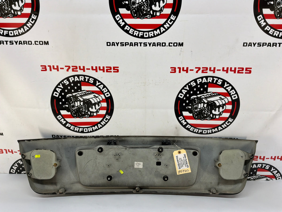 2006 Pontiac GTO Trunk Deck Lid Filler Insert Applique Panel Black OEM