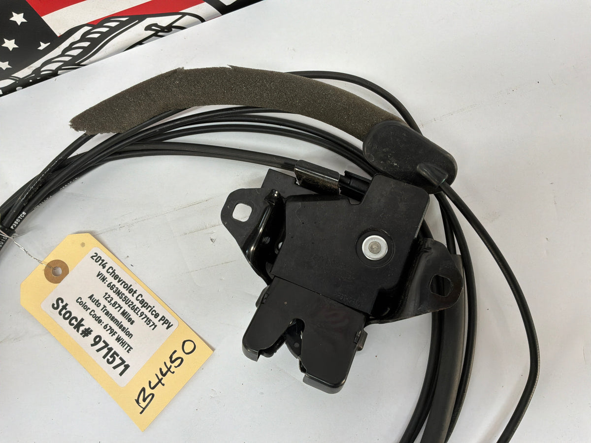 2014 Chevy Caprice PPV Trunk Deck Lid Latch Actuator w/ Cable OEM