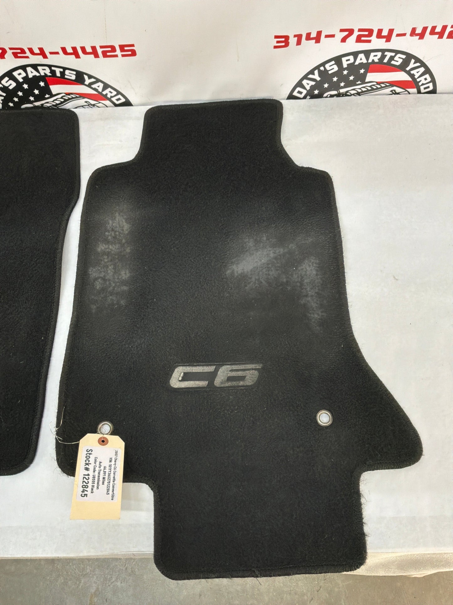 2007  Chevy C6 Corvette Convertible Embroidered Floor Mats OEM
