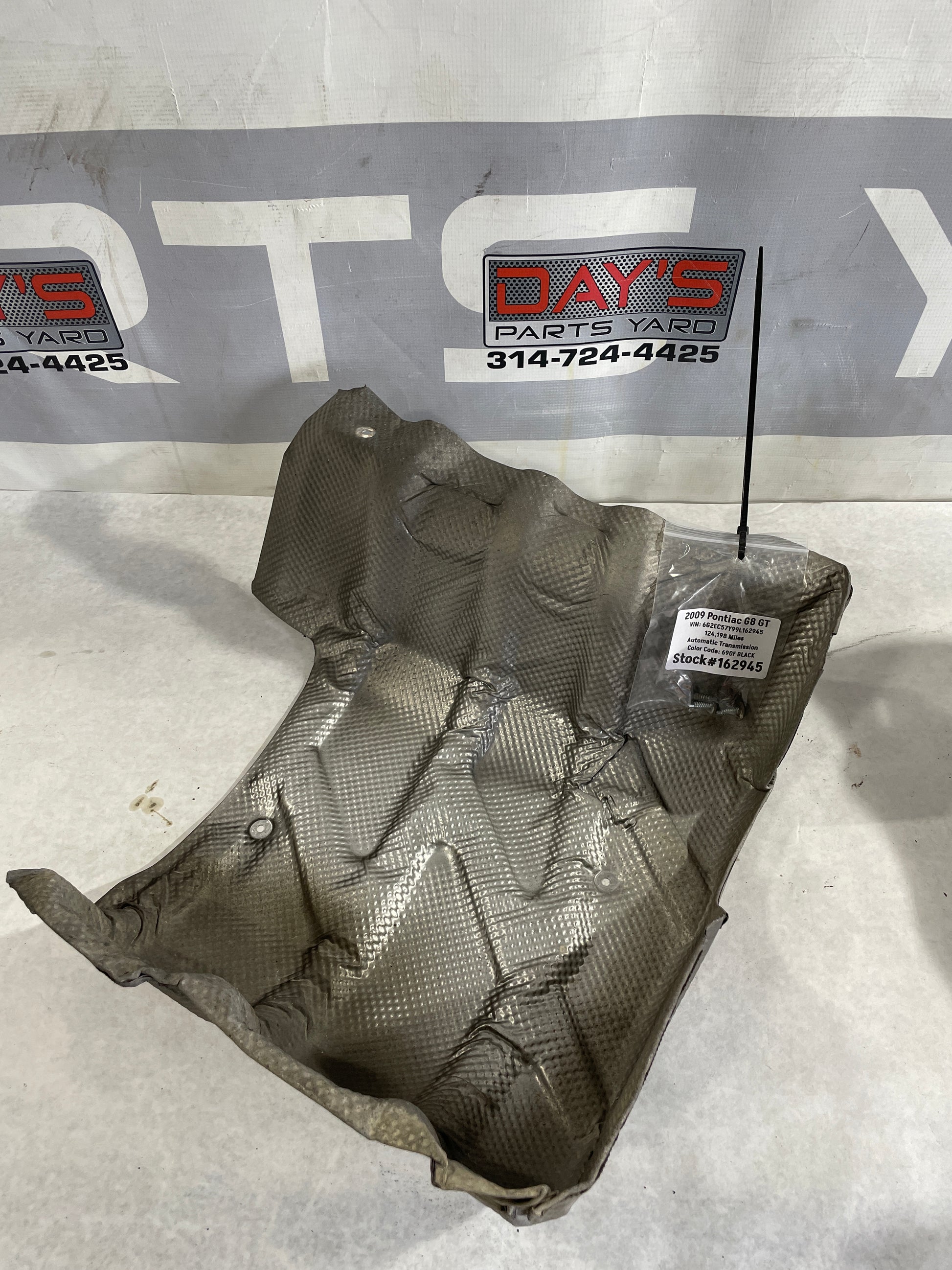 2009 Pontiac G8 GT LH Driver Exhaust Muffler Heat Shield OEM - Day's Parts Yard