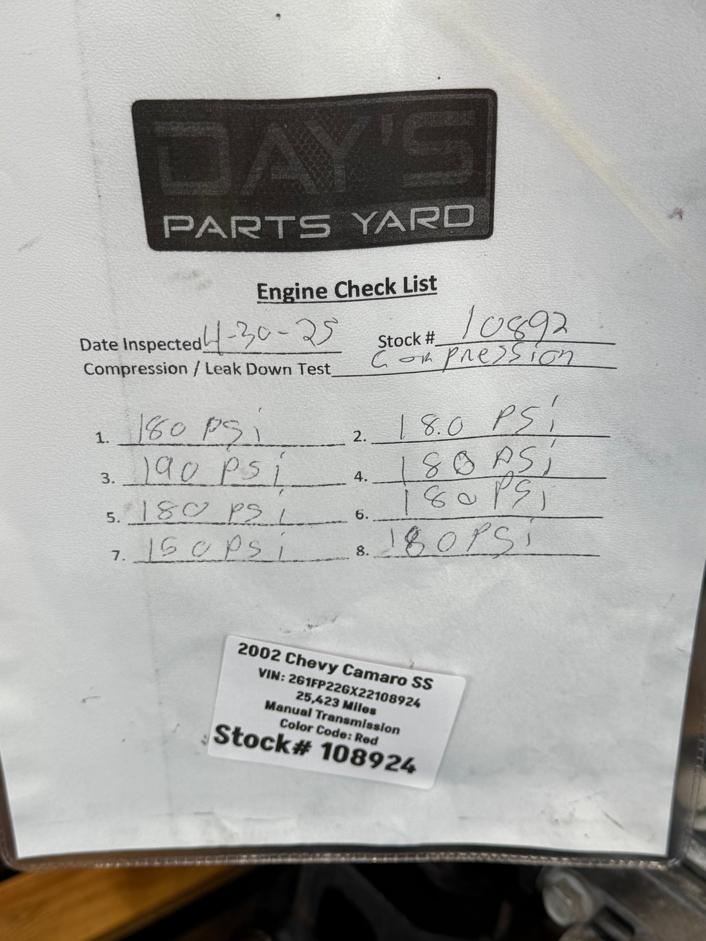 LS1 5.7L Engine T56 6 Speed Manual Transmission Drivetrain Pullout 25k