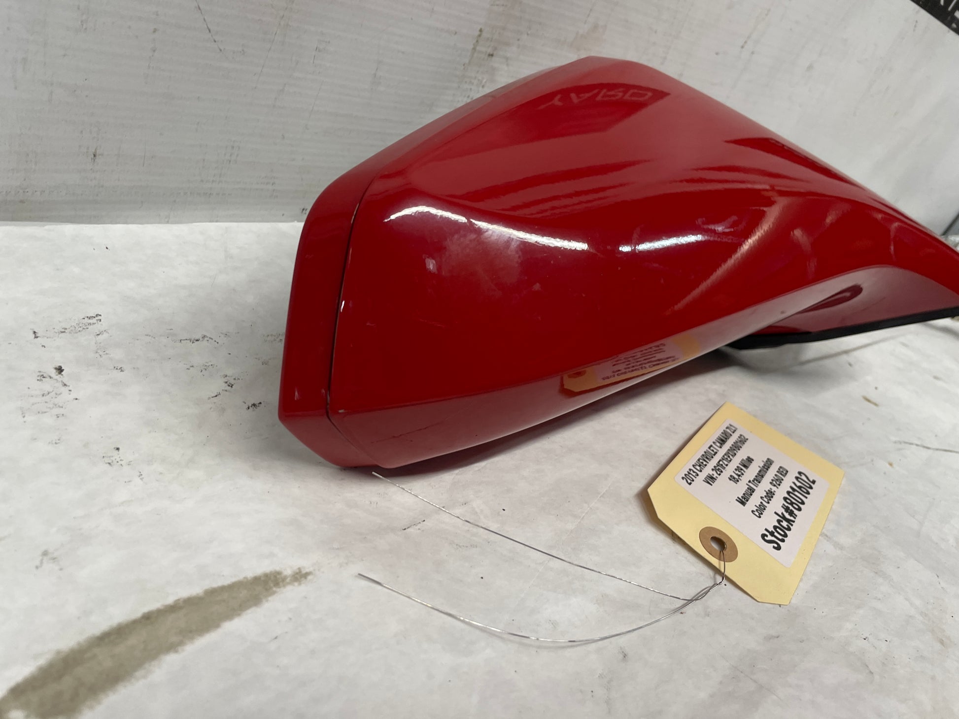 2013 Chevy Camaro ZL1 RH Passenger Exterior Heated Mirror Red OEM - Day's Parts Yard