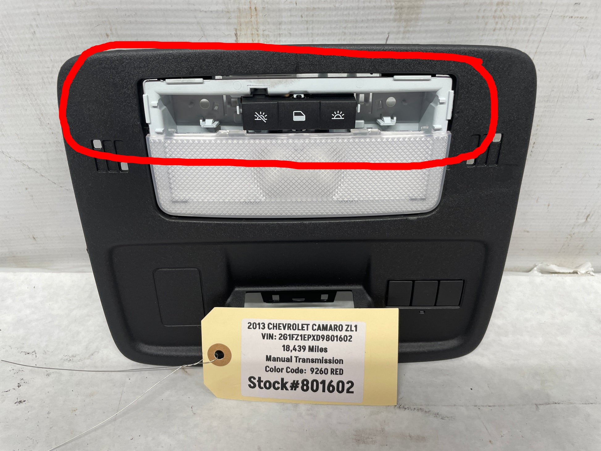 2013 Chevy Camaro ZL1 Over Head Console Light OEM - Day's Parts Yard