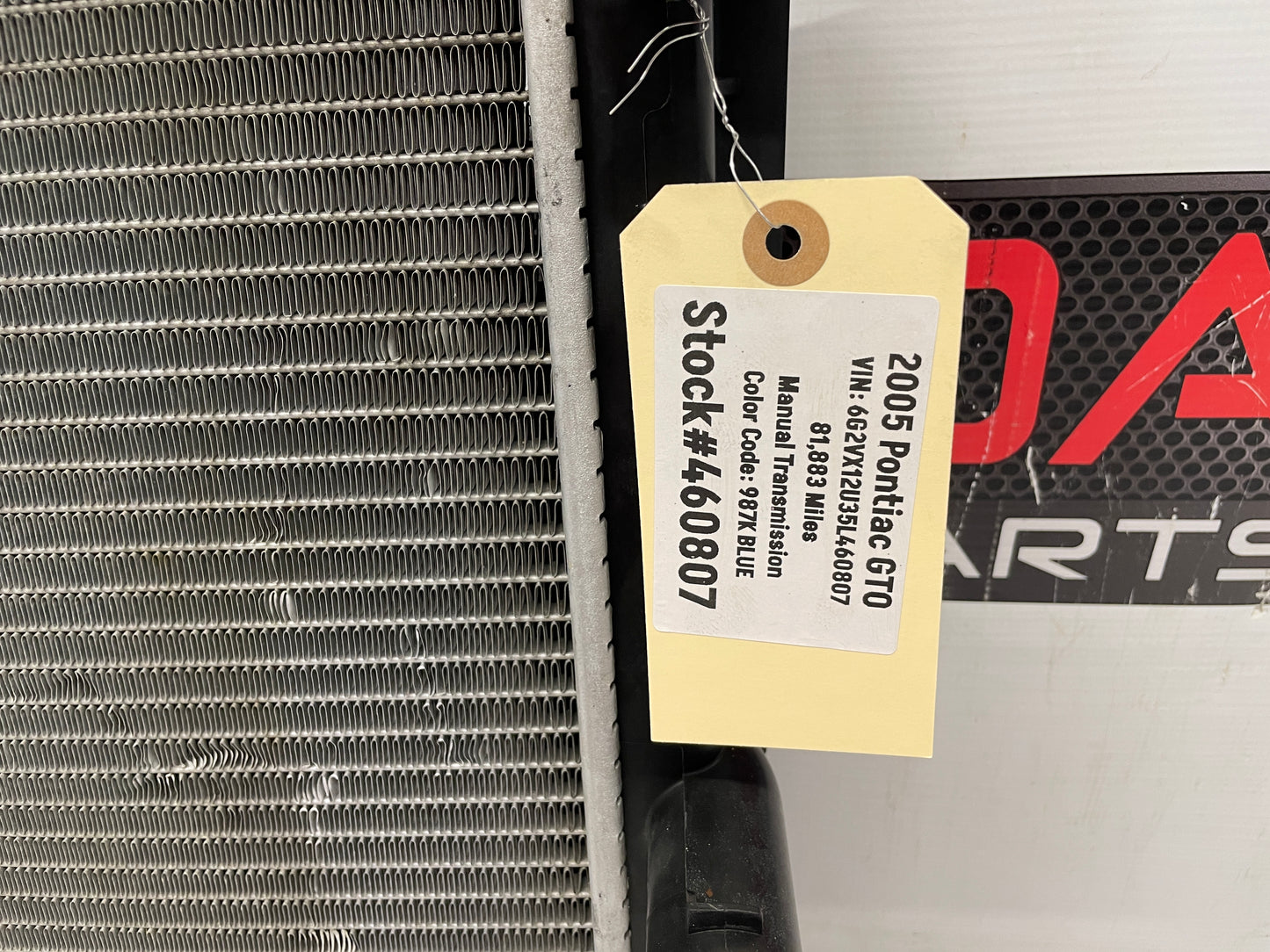 2005 Pontiac GTO Engine Motor Coolant Radiator OEM - Day's Parts Yard