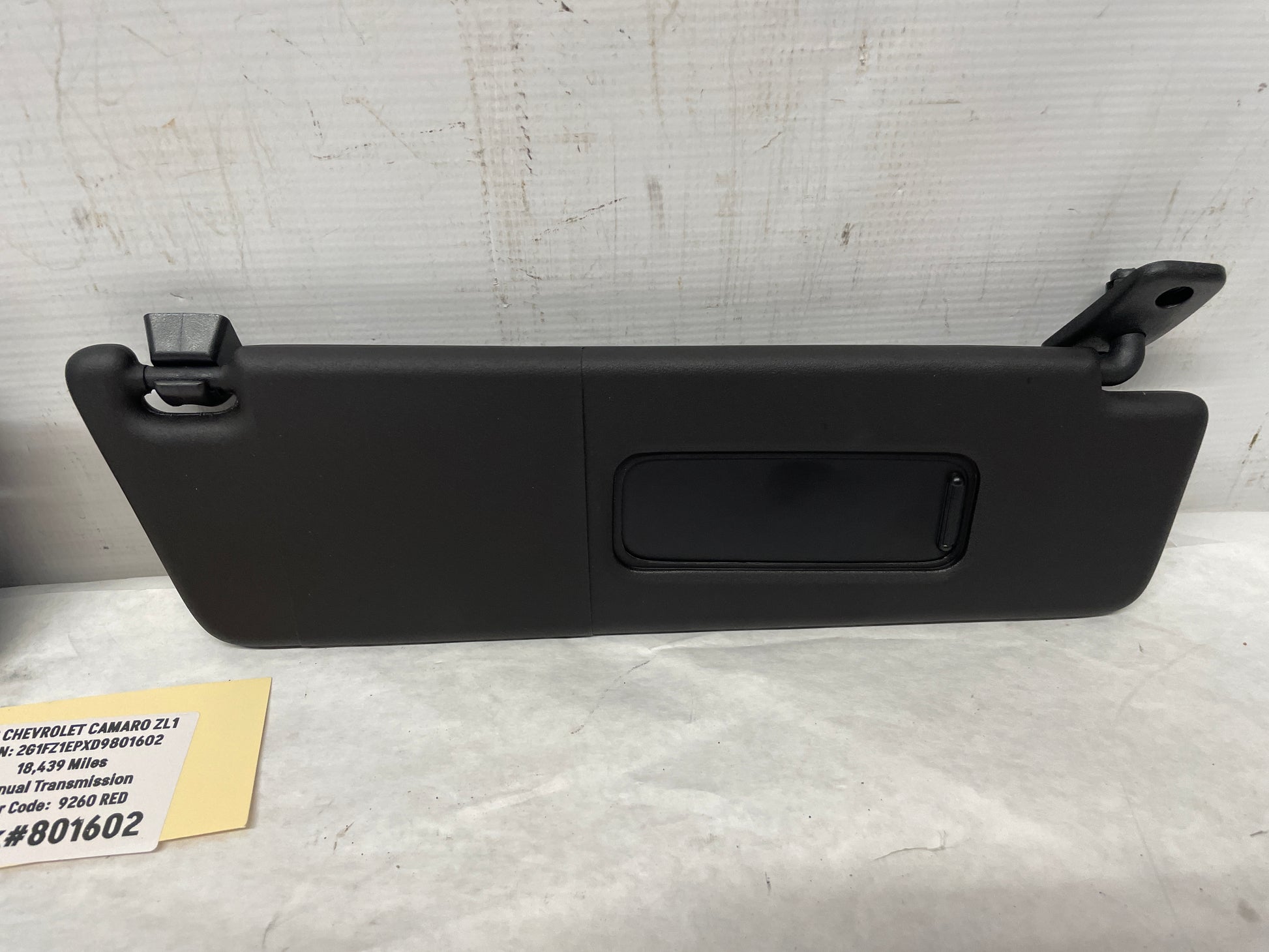 2013 Chevy Camaro ZL1 RH & LH Sunvisors Sun Visors Shades w/ Clips OEM - Day's Parts Yard