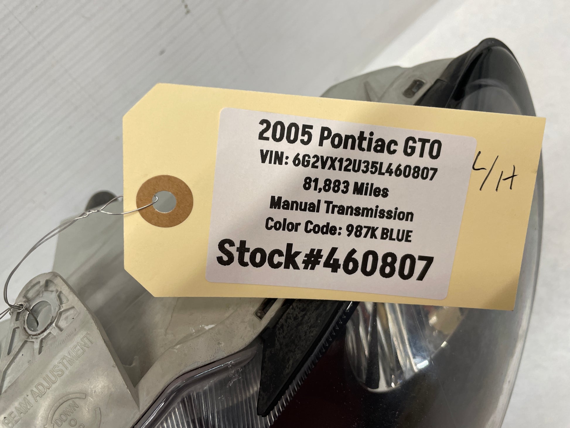 2005 Pontiac GTO LH Driver Head Light Headlight Lamp OEM - Day's Parts Yard
