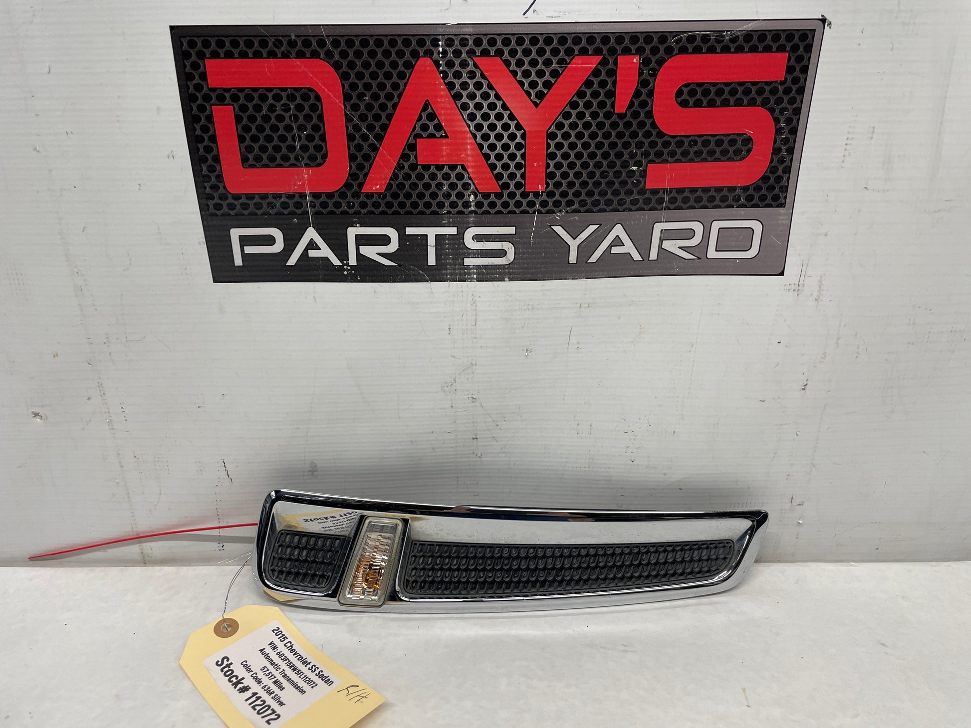 2015 Chevy SS Sedan RH Passenger Fender Side Marker Lights Tail Lamp OEM - Day's Parts Yard