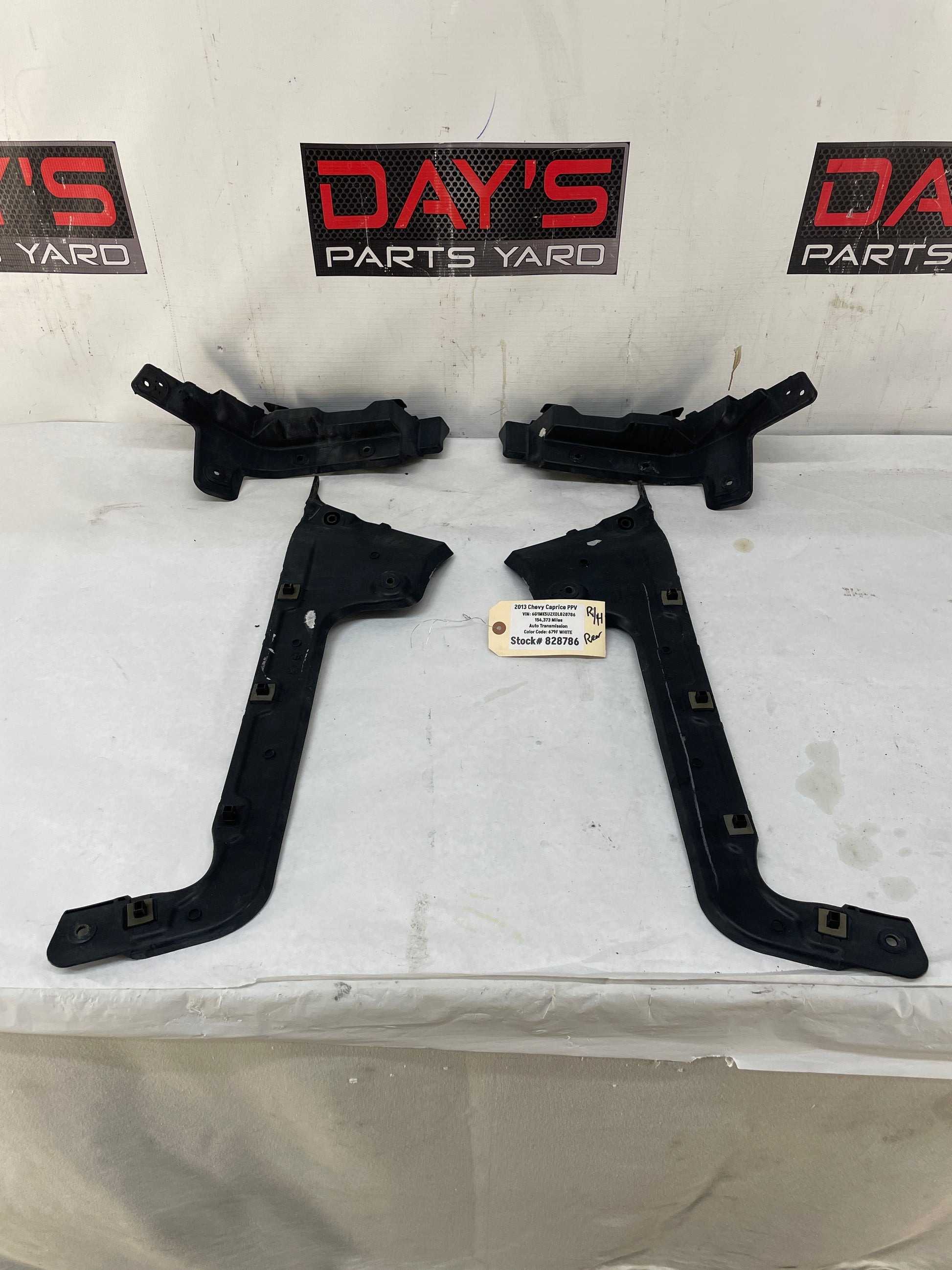 2013 Chevy Caprice PPV RH & LH Rear Bumper Guide Brackets Mounts OEM - Day's Parts Yard
