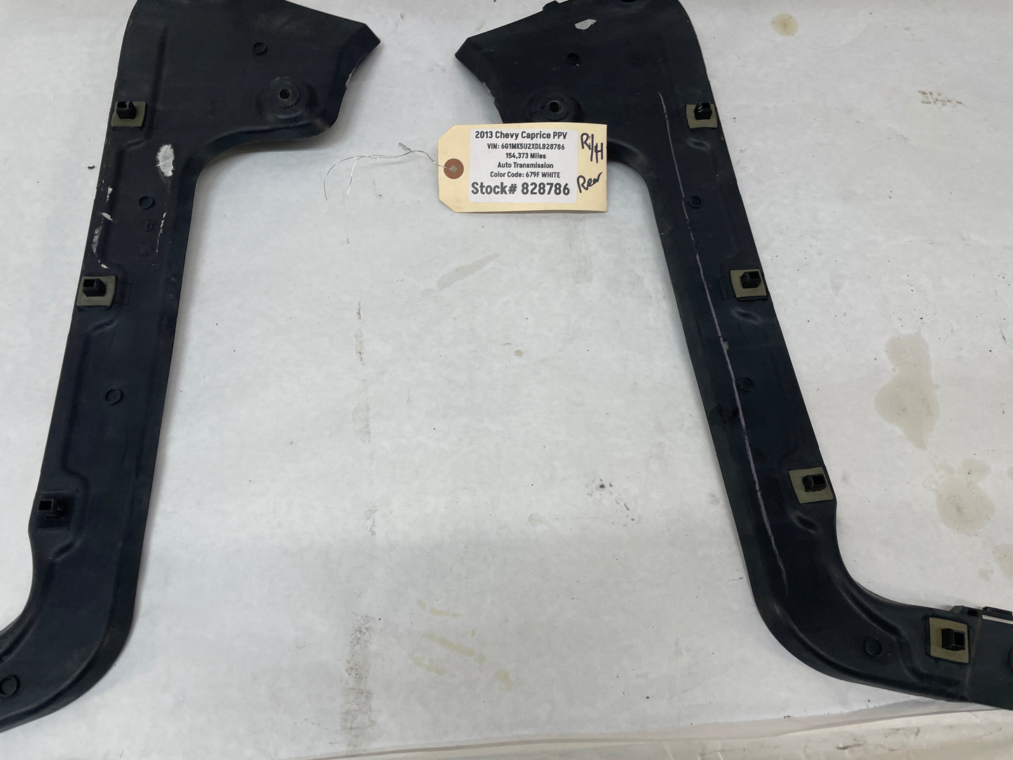 2013 Chevy Caprice PPV RH & LH Rear Bumper Guide Brackets Mounts OEM - Day's Parts Yard