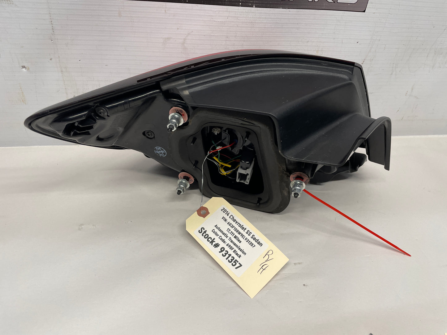 2014 Chevy SS Sedan RH Passenger Brake Taillight Tail Light Lamp OEM - Day's Parts Yard