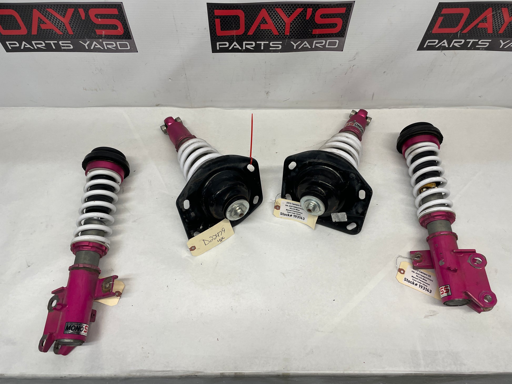 2012 Chevy Camaro SS Godspeed Project MonoSS Coilovers Coil Over - Day's Parts Yard