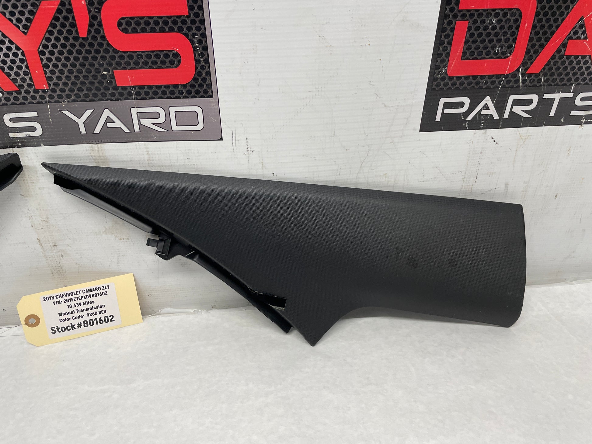 2013 Chevy Camaro ZL1 RH & LH  RH & LH Interior C Pillar Quarter Trim OEM - Day's Parts Yard