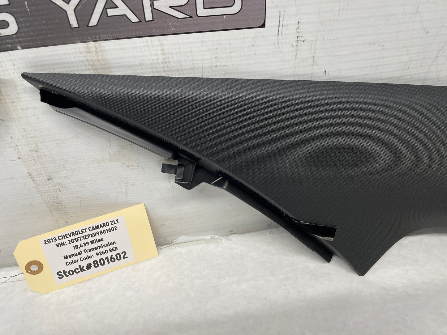 2013 Chevy Camaro ZL1 RH & LH  RH & LH Interior C Pillar Quarter Trim OEM - Day's Parts Yard