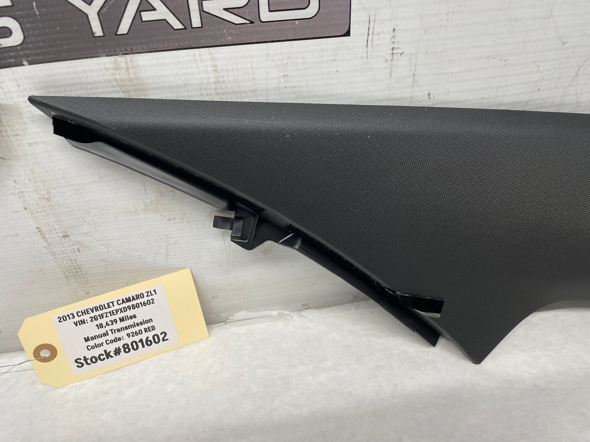 2013 Chevy Camaro ZL1 RH & LH  RH & LH Interior C Pillar Quarter Trim OEM - Day's Parts Yard