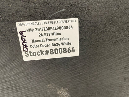 2014 Chevy Camaro ZL1 Convertible Hard Spare Tire Compartment Trunk Battery Stowage Cover