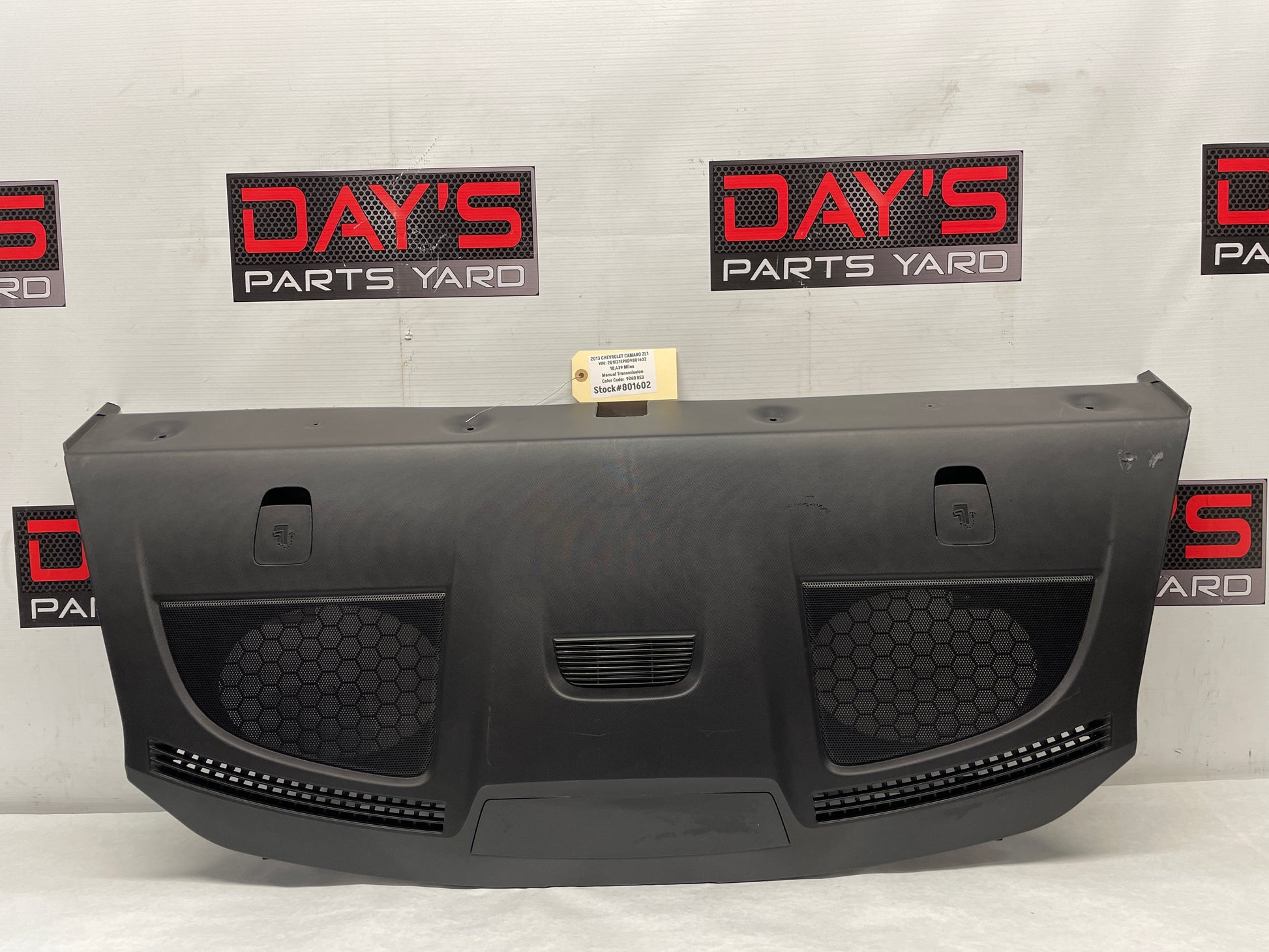2013 Chevy Camaro ZL1 Rear Interior Deck Package Tray Window Panel Trim OEM - Day's Parts Yard