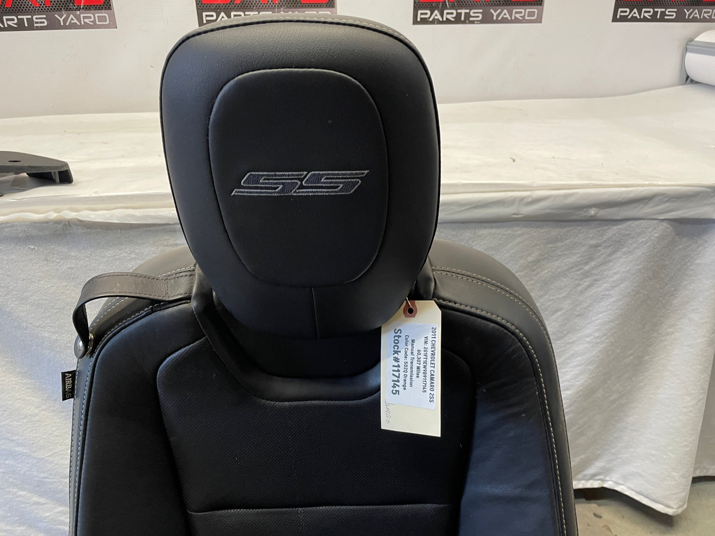 2011 Chevy Camaro 2SS RH Passenger Front Seat Black Leather OEM - Day's Parts Yard