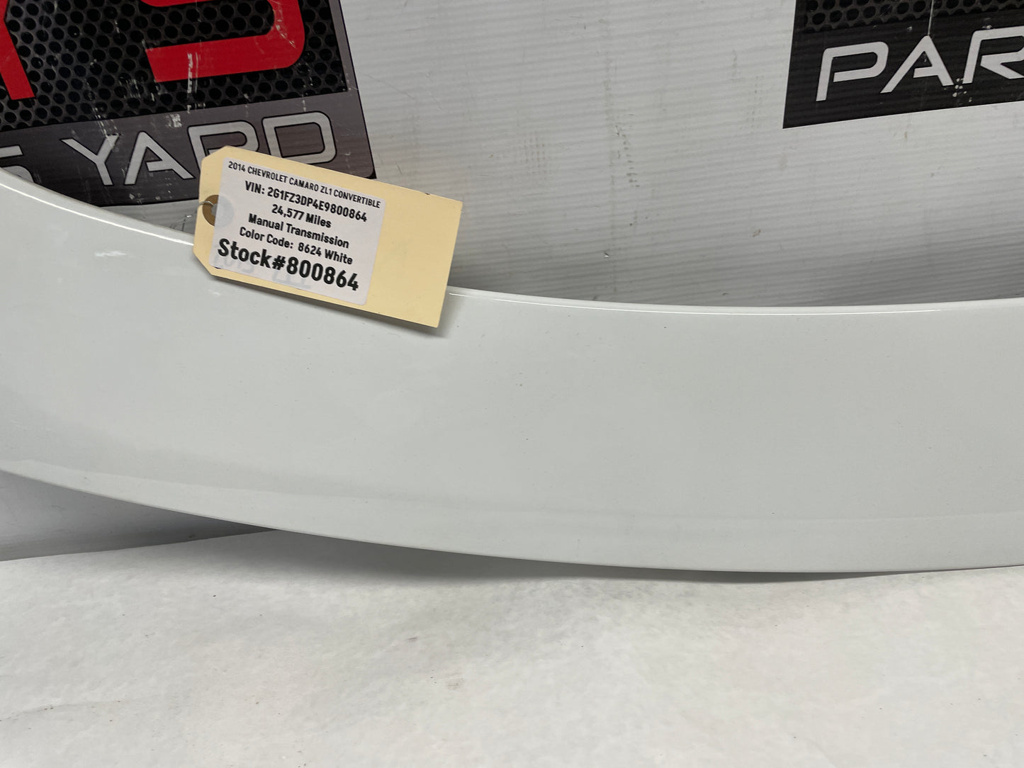 2014 Chevy Camaro ZL1 Convertible Trunk Deck Lid Spoiler Wing White OEM