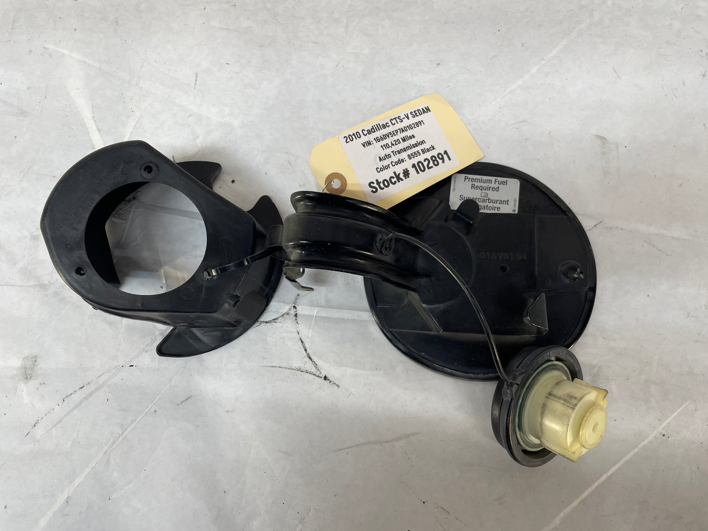 2010 Cadillac CTS-V Sedan Fuel Gas Lid Tank Door Cover w/ Cap Black OEM