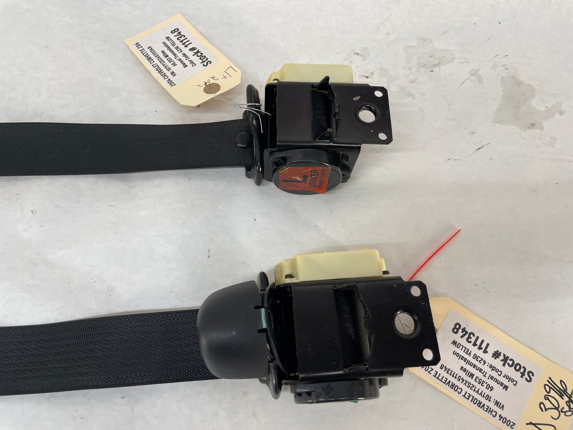 2004 Chevy C5 Corvette Z06 RH & LH Front Seatbelt Seat Belt Retractors OEM - Day's Parts Yard