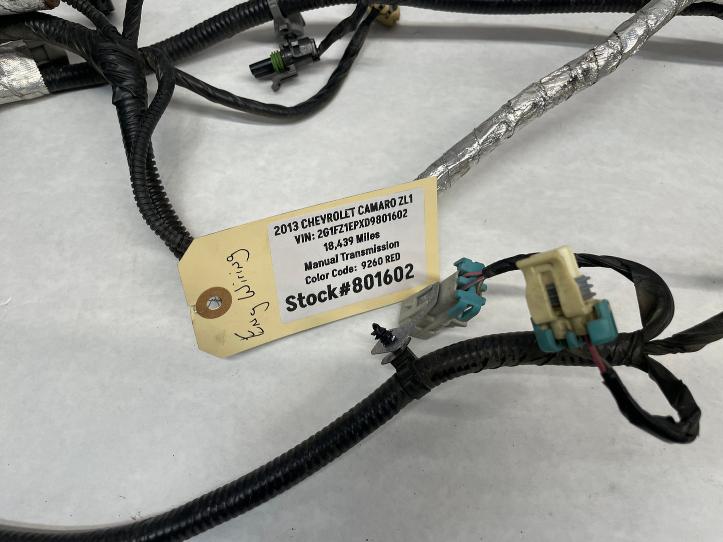 2013 Chevy Camaro ZL1 Engine Motor Transmission Wiring Wire Harness OEM - Day's Parts Yard