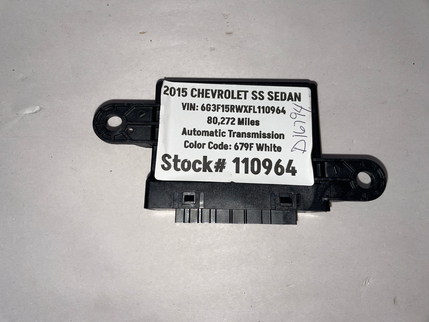 2015 Chevy SS Sedan Parking Assist Control Module OEM - Day's Parts Yard