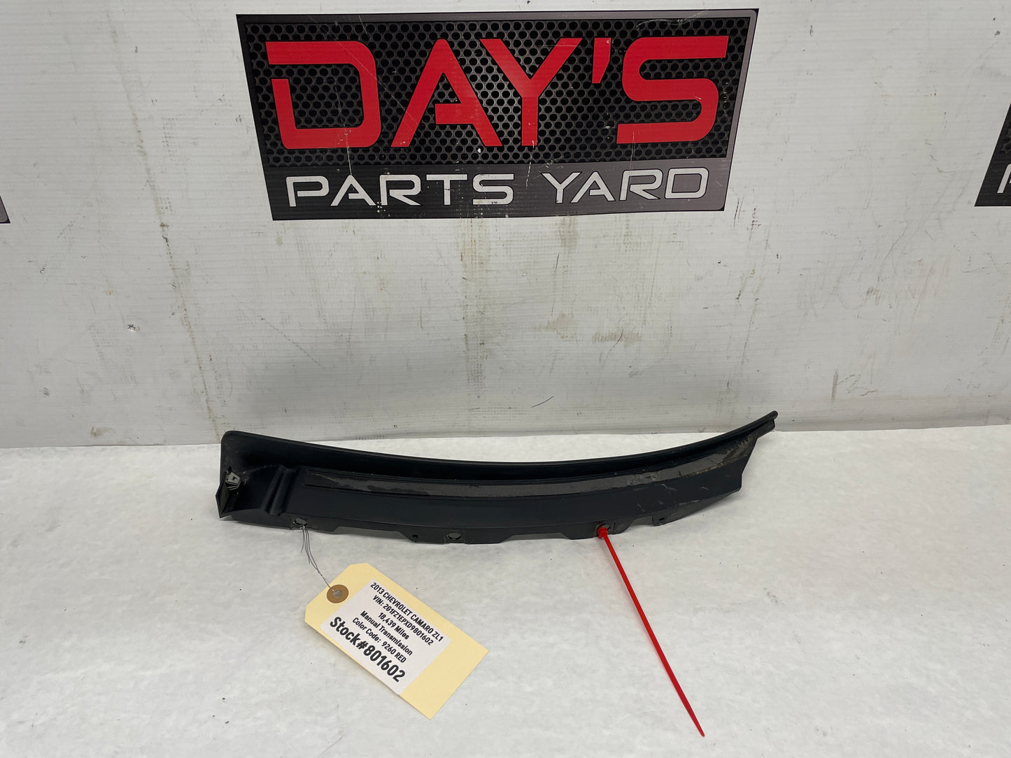 2013 Chevy Camaro ZL1 RH Passenger Front Bumper Wheel Well Trim Molding Extension OEM - Day's Parts Yard