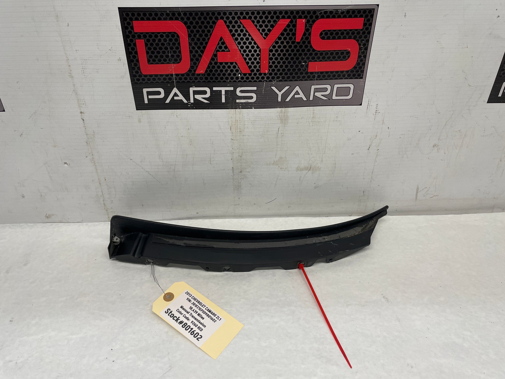 2013 Chevy Camaro ZL1 RH Passenger Front Bumper Wheel Well Trim Molding Extension OEM - Day's Parts Yard