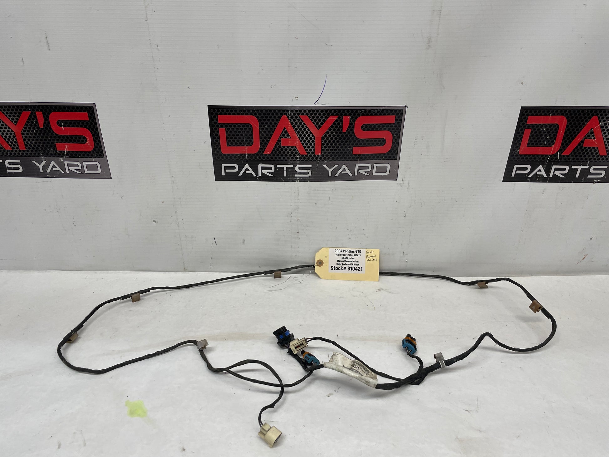 2004 Pontiac GTO Front Bumper Fog Light Lamp Wire Wiring Harness OEM - Day's Parts Yard