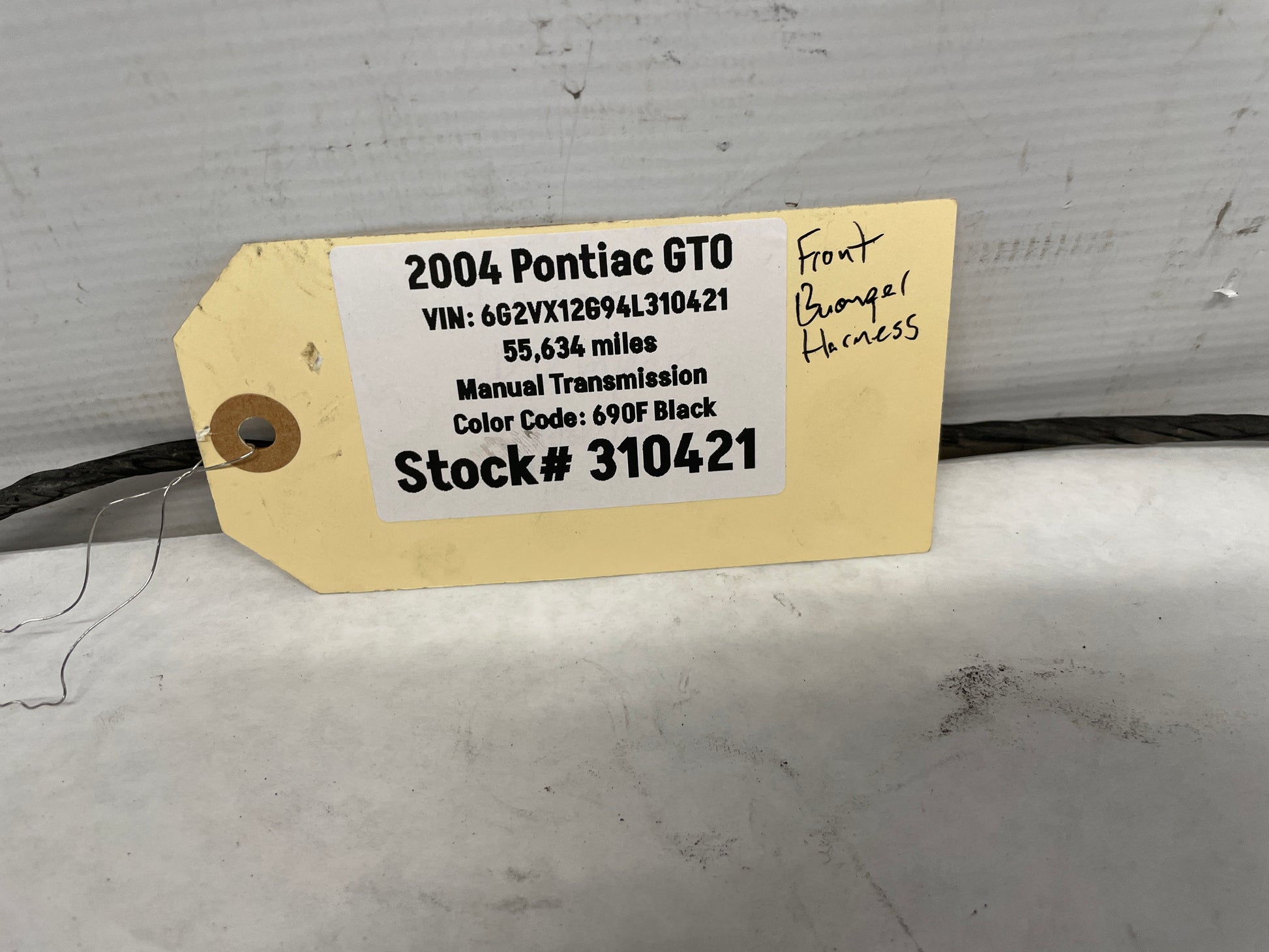 2004 Pontiac GTO Front Bumper Fog Light Lamp Wire Wiring Harness OEM - Day's Parts Yard