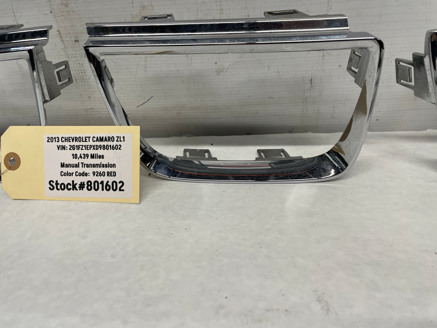 2013 Chevy Camaro ZL1 RH & LH Inner Tail Light Taillight Chrome Bezels OEM - Day's Parts Yard