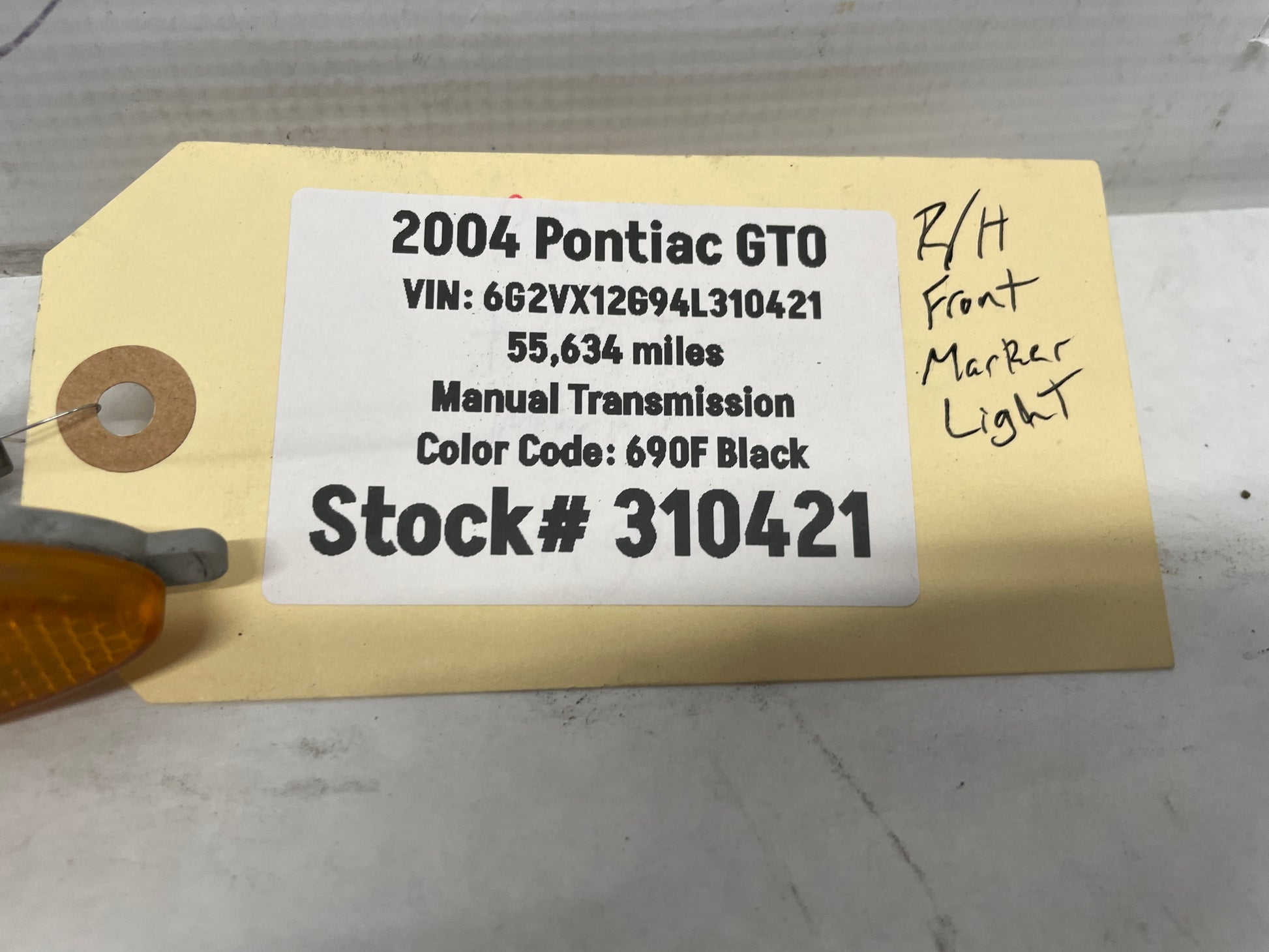 2004 Pontiac GTO RH Passenger Side Marker Light OEM - Day's Parts Yard