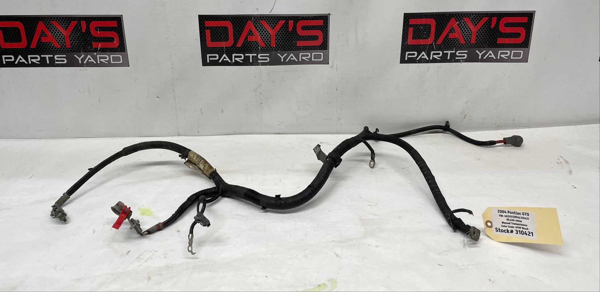 2004 Pontiac GTO Starter Alternator Positive Negative Battery Cable Wire Wiring Harness OEM - Day's Parts Yard