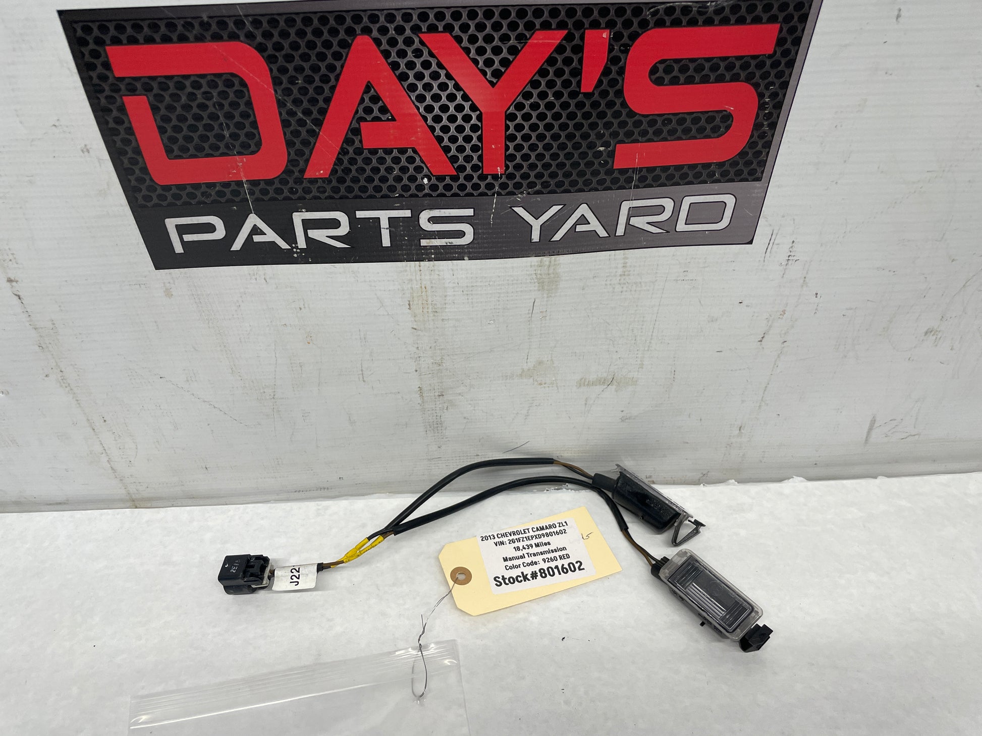 2013 Chevy Camaro ZL1 RH & LH License Plate Tag Lights OEM - Day's Parts Yard