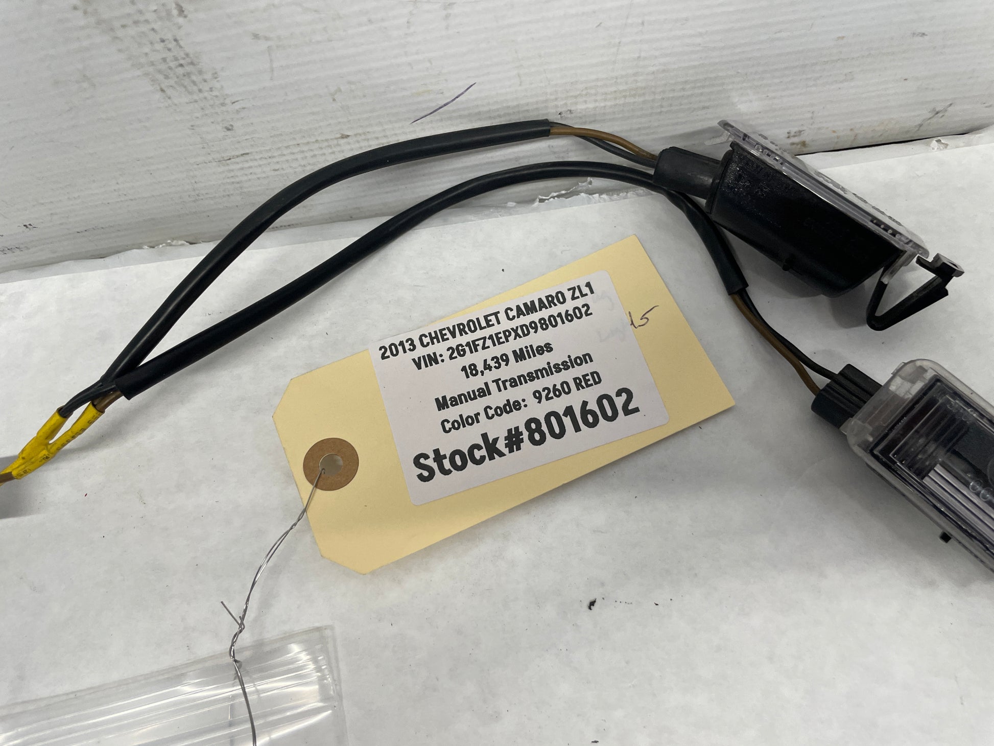 2013 Chevy Camaro ZL1 RH & LH License Plate Tag Lights OEM - Day's Parts Yard