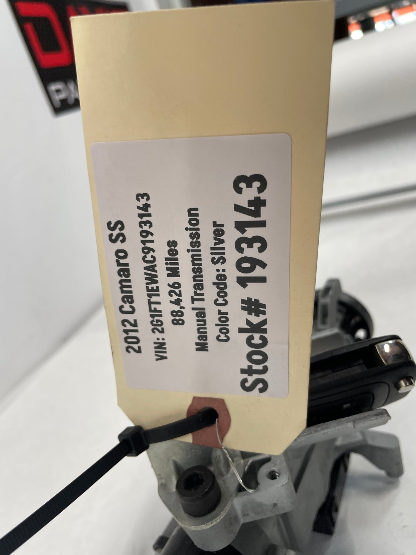 2012 Chevy Camaro SS Complete Steering Column Ignition Lock w/ Key Fob OEM - Day's Parts Yard