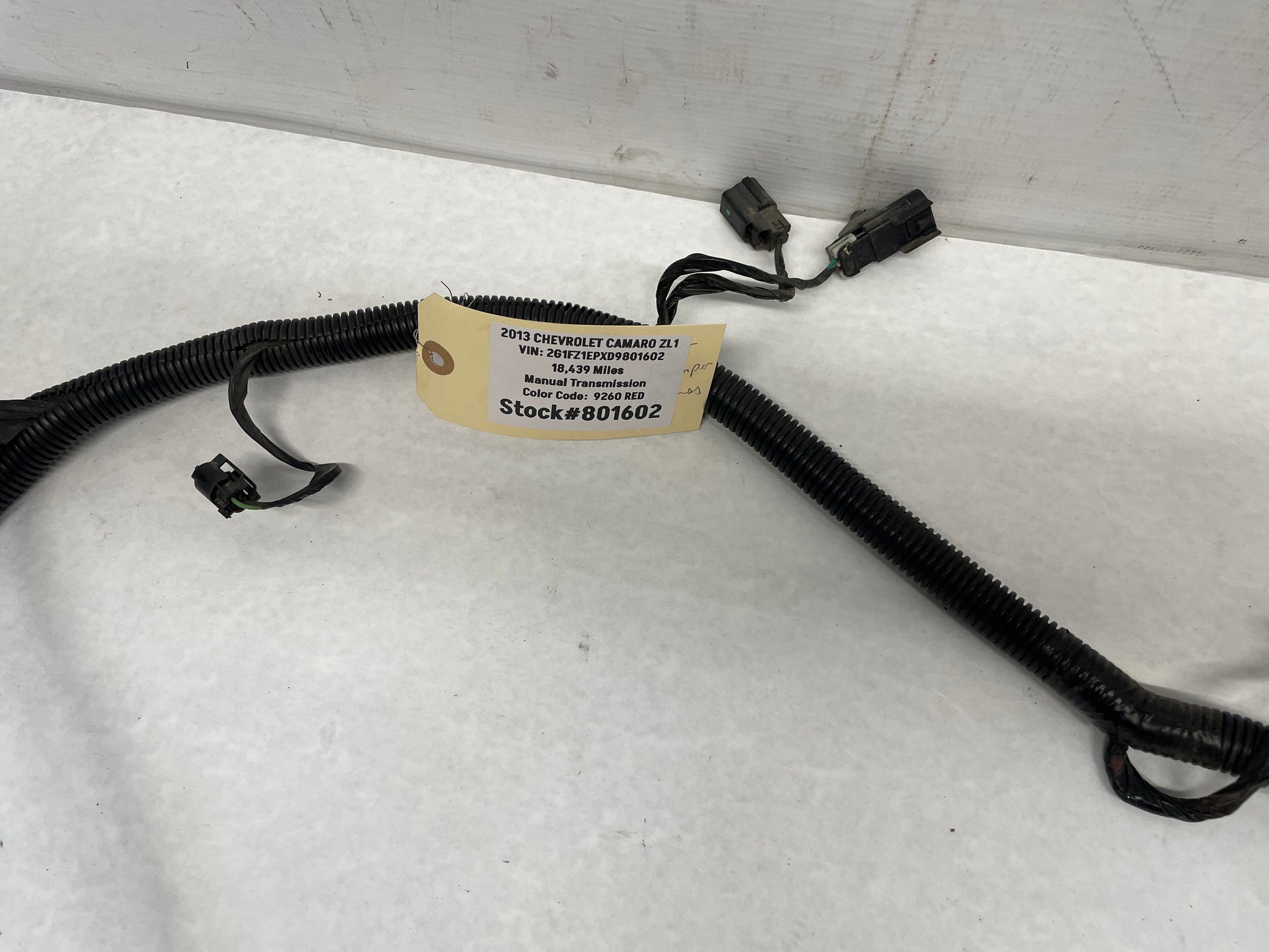 2013 Chevy Camaro ZL1 Rear Bumper Wire Wiring Harness OEM - Day's Parts Yard