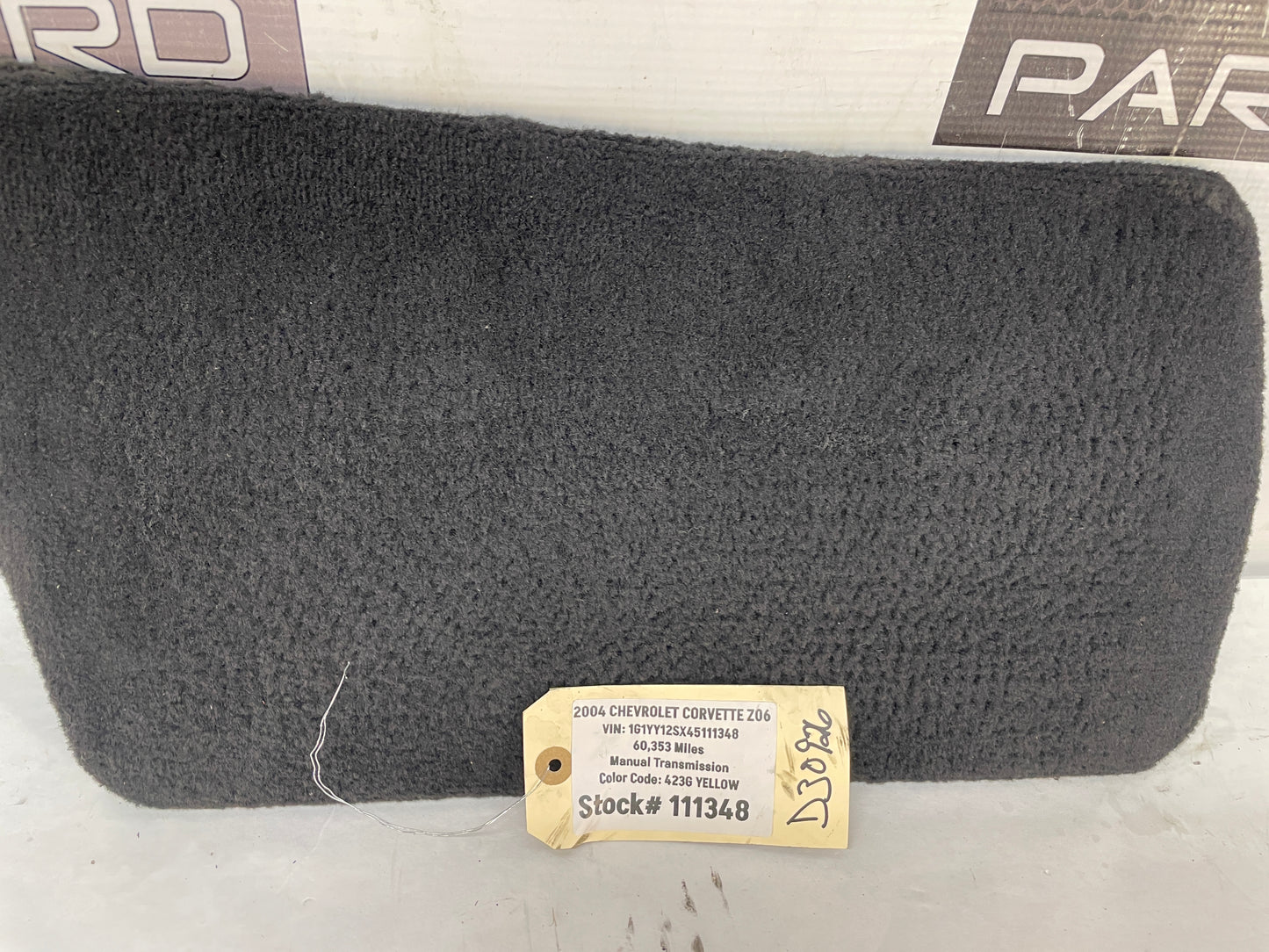 2004 Chevy C5 Corvette Z06 RH Passenger Footwell Floor Carpet Fuse Kick Panel Cover OEM - Day's Parts Yard